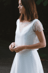 robe de mariée stella collection bochet - bohème en tulle plumetis et dentelle. Boutique de mariage à Langres