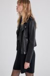 Veste cuir tressages perles IKKS