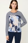 T-shirt m.longues fleurs/rayures Olsen 11105317