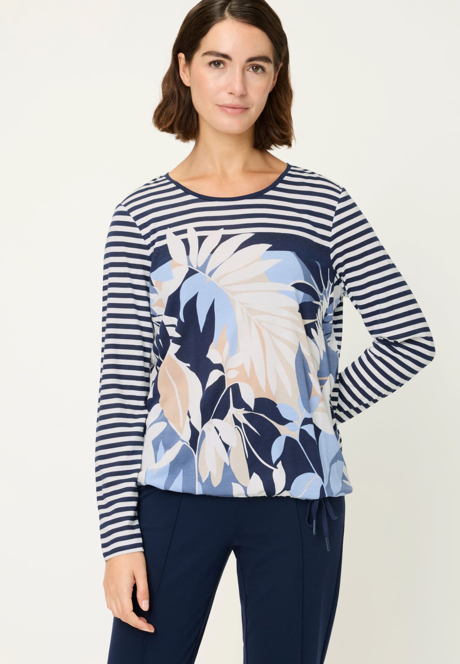 T-shirt m.longues fleurs/rayures Olsen 11105317