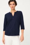 11105330-40173_00 T-shirt manches 3/4 col v uni Olsen 11105330
