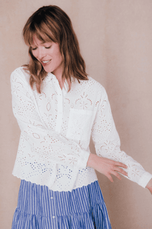 Chemisier m.longues broderie anglaise C'est beau la vie CH206