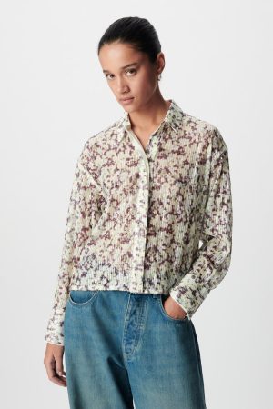 Chemise motif camouflage broderies sequins IKKS B312195