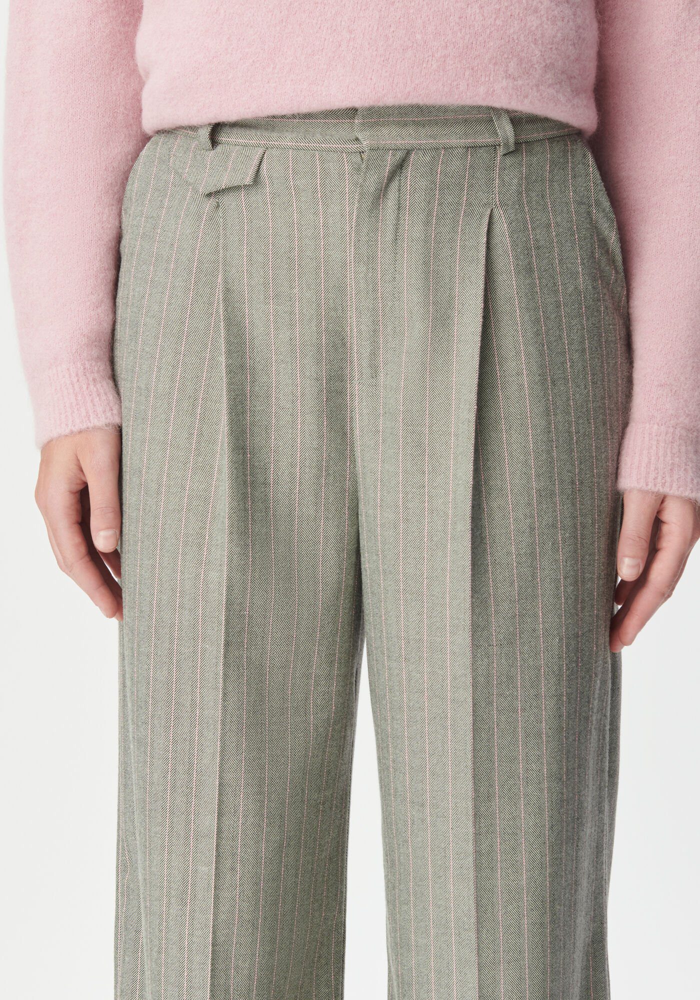 IKKS-PANTALON~DE~TAILLEUR~GRIS~MOTIF~RAYURES~ROSES~FEMME-B222225-26_4 Pantalon à rayures IKKS B222225